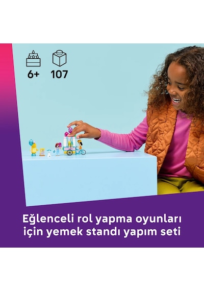 LEGO® Friends Dondurma ve Balon Standı 42692 - 6 Yaş Üzeri Çocuklar için Minifigür İçeren Yaratıcı Oyuncak Yapım Seti (107 Parça)
