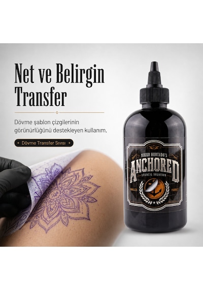 Anchored By Nikko Hurtado Stencil Solution Dövme Transfer Sıvısı 8oz - 240ml