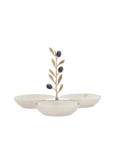 Mudo Home Olıve Üçlü Dekoratif Sunumluk 25x18 Cm