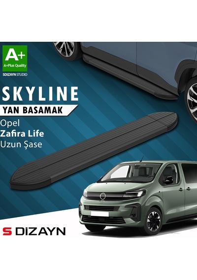 S-dizayn Opel Zafira Life Skyline Siyah Yan Basamak 243 Cm 2020 Üzeri A+ Kalite