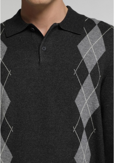 Colin's Colins Regular Fit Polo Yaka Jakarlı Erkek Gri Kazak Cl1083981 Q1.v1 Mga Gri Melanj