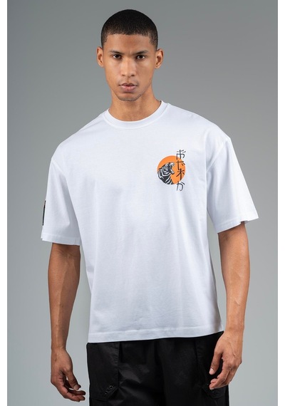 Maraton Sportswear Oversize Erkek Bisiklet Yaka Kısa Kol Basic Beyaz T-shirt 23243-beyaz Beyaz