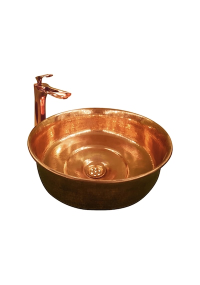 Paluci Lübnan Bakır Lavabo Sırlı