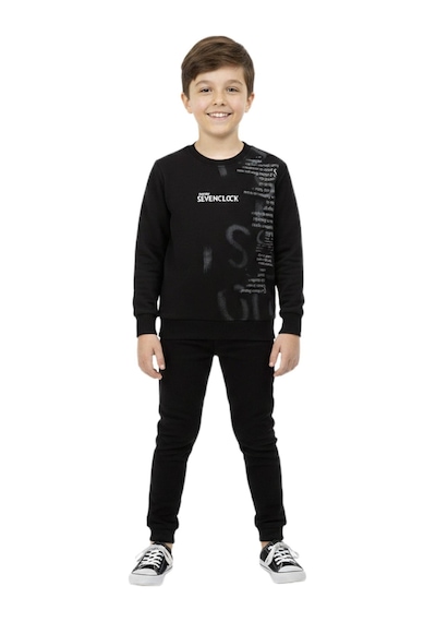 Baglan Erkek Çocuk Önü Baskılı Sweatshirt Bgl-st05245 Siyah