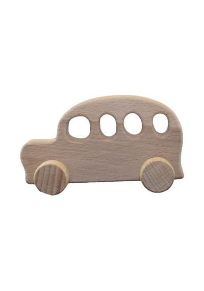 Cwwtoys Dostluk Otobüsü Boyasız Ahşap Oyuncak, Masif Kayın, 18 Ay+