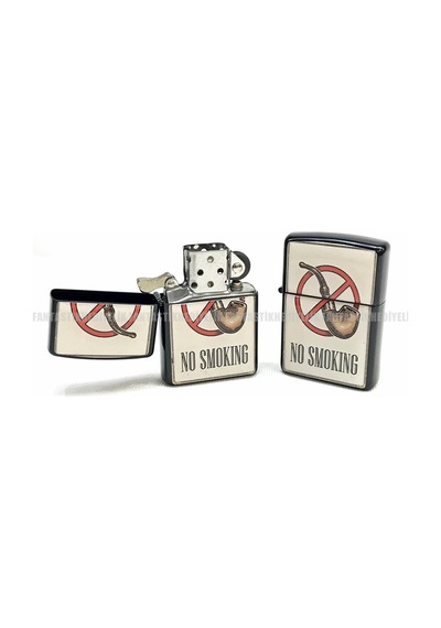 Pipo Pipe No Smoking Mat Siyah Kapaklı Benzinli Çakmak