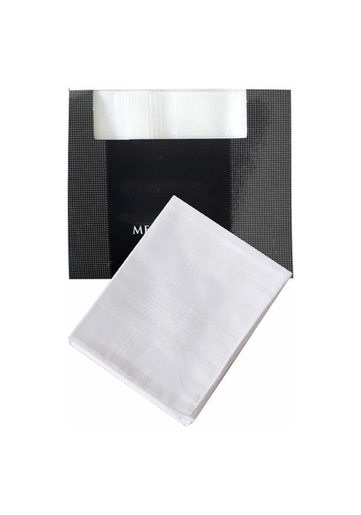 3 Lü Özel Paket Premium Erkek Mendil Seti %100 Pamuk 42x42 Cm Beyaz
