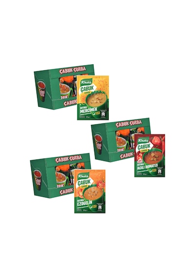 Knorr Çabuk Çorba Mercimek - Ezo Gelin - Acı Domates 72 Li Karma Set