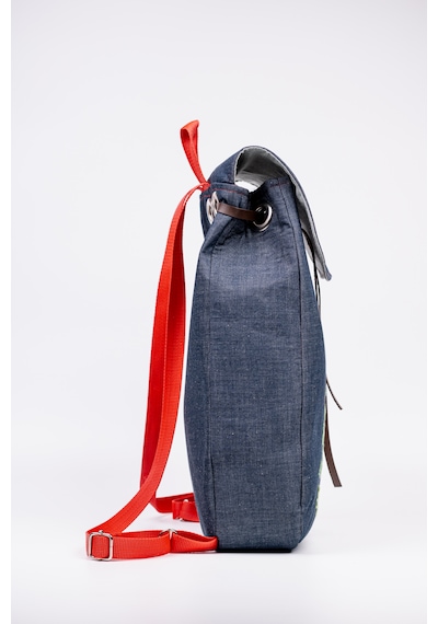 Fabric Craft Bag Sırt Çantası Kot Kumaş Nakışlı Astarlı 38x40 Cm Kot