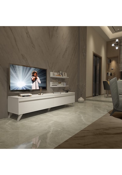 Decoraktiv Eko 4 Mdf Std Retro Tv Ünitesi Tv Sehpası Beyaz