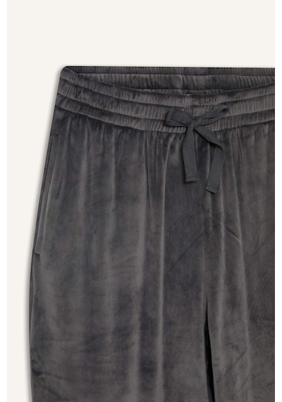 Defacto Regular Fit Cepli Kadife Pijama Altı F4672ax25wnar138 Antrasit
