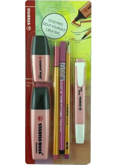 Stabilo Fosforlu Kalem Tek Renk Pastel Set 6'lı Pembe 70/129-6 Pembe
