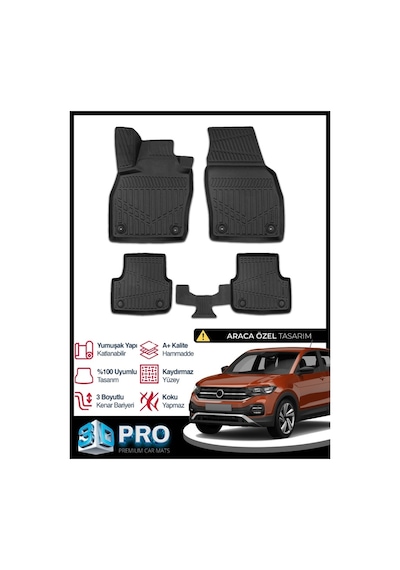 Vw T-cross 3d Havuzlu Paspas 2021 2022 2023 2024 2025 2026 Model Kokusuz