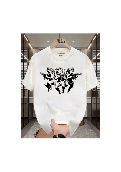 Tarzsokak Unisex No Real T-shirt Beyaz