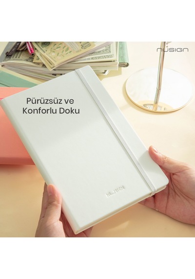 Nusign Deri Kapaklı Defter, Pembe