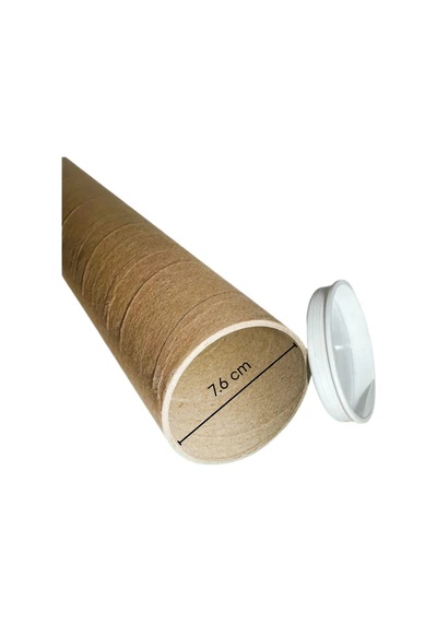 Postüp Karton Silindir Kutu - Ambalaj 125 X 7,6 Cm Kapaklı 1 Adet