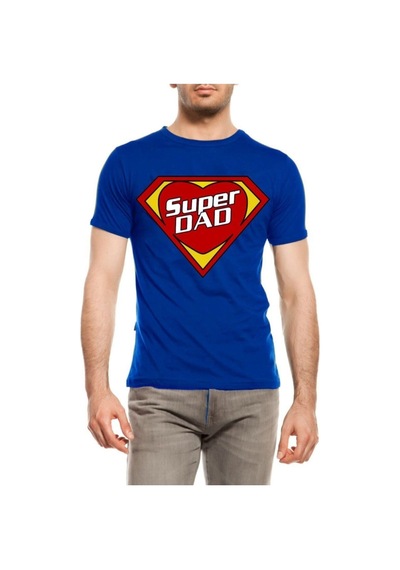 Noıssey Köstebek Etiket Super Dad T-shirt Et580 Lacivert