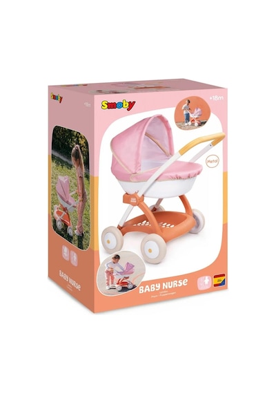 Smoby Baby Nurse Chulli Pop Oyuncak Bebek Arabası Pusetli Ve Başlıklı, Pembe 254124