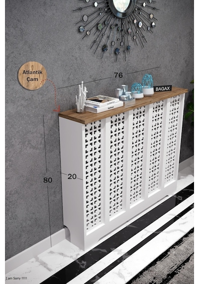 Dekoratif Petek Dolabı Kalorifer Peteği Kapatma Ünitesi Modern Tasarım İç Ölçü 96 Cm Dış Ölçü 100 Cm Petek 96 Beyaz Üstü Çam D8 Dekoratif Petek Dolabı Kalorifer Peteği Kapatma Ünitesi Modern Tasarım İç Ölçü 96 Cm Dış Ölçü 100 Cm Petek 96 Beyaz Üstü Çam D8