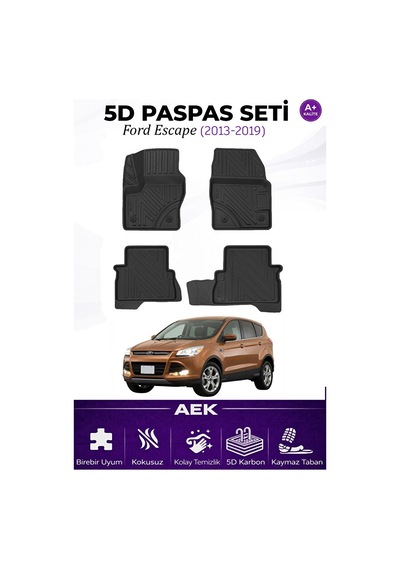 Ford Escape 2013-2019 Araca Özel Havuzlu "karbon" Paspas Takımı