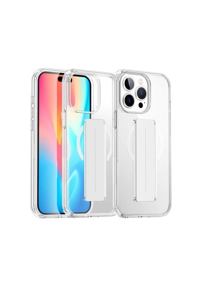 Joko Apple iPhone Uyumlu  14 Pro Max Uyumlu Kılıf Alfa Magsafe Standlı Kapak - Şeffaf
