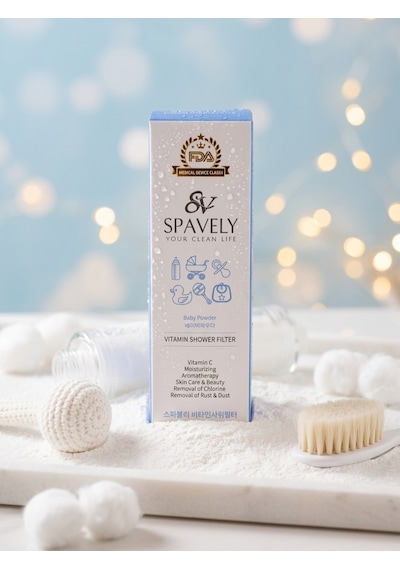 Spavely Duş Filtresi Gül Esanslı - Premium Aromaterapik Klor Ve Kireç Karşıtı, Kokulu, C Vitaminli 200 Ml Bebek Pudrası