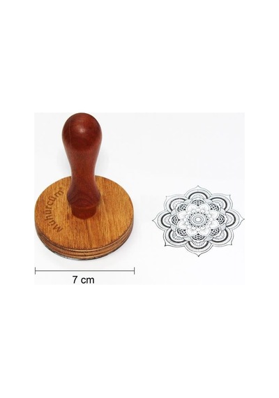 Kişiye Özel Ahşap Mühür Damga 7 Cm Çap Yuvarlak Mad7
