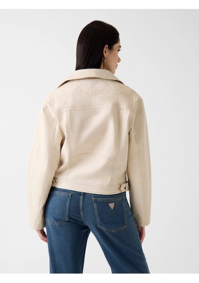 Guess Nada Vintage Biker Kadın Kahverengi Ceket W6rl09wh1x0-g1fg Kahverengi