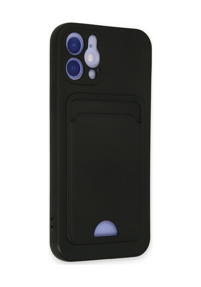 Apple iPhone Uyumlu - 12 Kılıf Kelvin Kartvizitli Silikon - Siyah