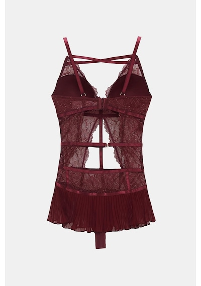 Amarelle Roma Bordo Balenli Dantel Detaylı Babydoll