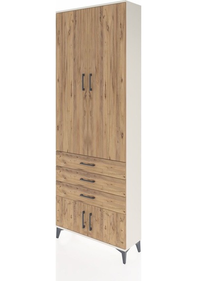Arges Dolap 4 Raflı 3 Çekmeceli 4 Kapaklı 88x30x243 Aytaşı-çam Aytaşı