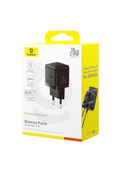 20w Hızlı Şarj Cihazı, Palm 1c Usb-c Duvar Adaptörü, Bct Soğutma Teknolojisi Ve Akıllı Çip Koruması, Kompakt