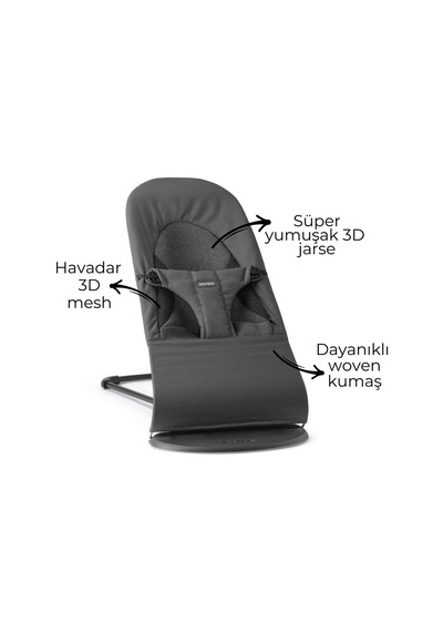 BabyBjörn 2'li Set Balance Soft Woven Jersey Tri-Fabric Dark Grey & Kanguru Harmony Mesh Antracite
