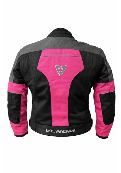 Venom Dynamic 4 Mevsim Ce Korumalı Pembe Kadın Motorcu Montu Bir Beden Büyük Alınız