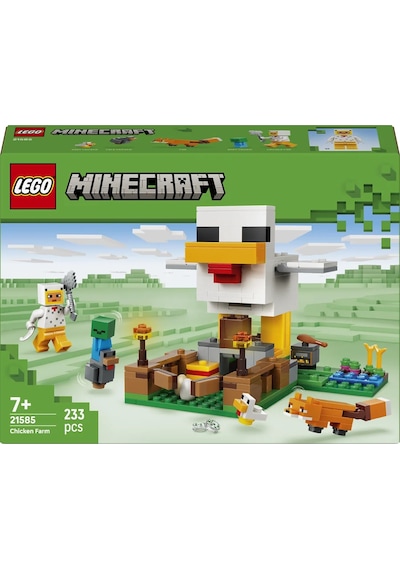 LEGO® Minecraft® Tavuk Çiftliği 21585 - 7 Yaş ve Üzeri Çocuklar için Minifigür İçeren Yaratıcı Oyuncak Yapım Seti (233 Parça)