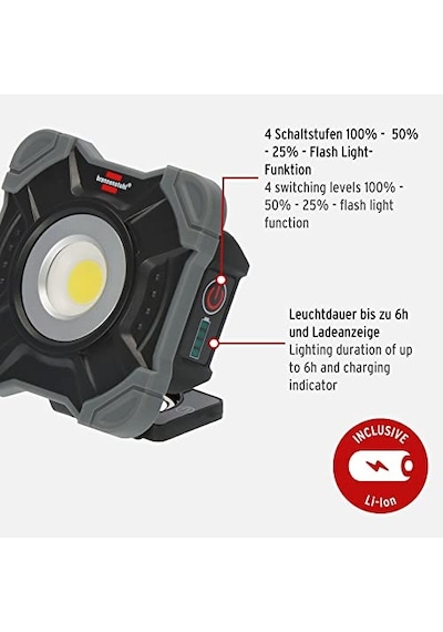 Şarj Edilebilir Led Çalışma Lambası Sh 1000 Ma 1000lm, Ip54, Mıknatıslı Ve Çıtçıtlı Şarj Edilebilir Led Genel