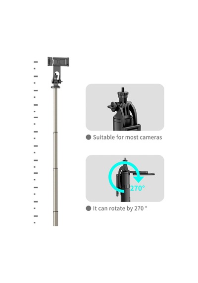 Q6 Katlanabilir Çok Fonksiyonlu Selfie Tripod Vlog Uzaktan Kumandalı 4 İn 1 Android Ios