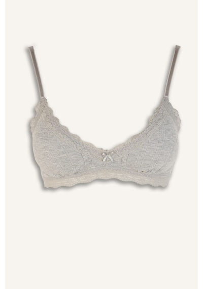 Defacto Dantel Detaylı Çıkarılabilir Pedli Balensiz Bralet G7762ax26spgr210 Gri-gr210