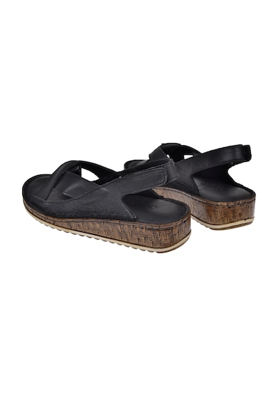 Castle Black Hakiki Deri Comfort Kadın Sandalet Cb-22354 Siyah