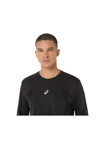 Asics Road Seamless Ls Top Erkek Siyah Beyaz Tshirt 2011d356-001 Siyah - Beyaz