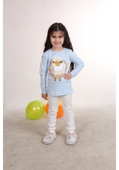 Teenyweenykids Koyun Baskı Pijama Takımı Mavi
