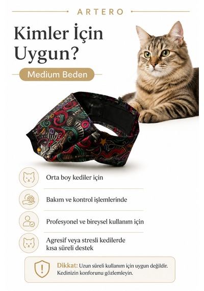 Artero Kediler İçin Kumaş Ağızlık Medium Beden