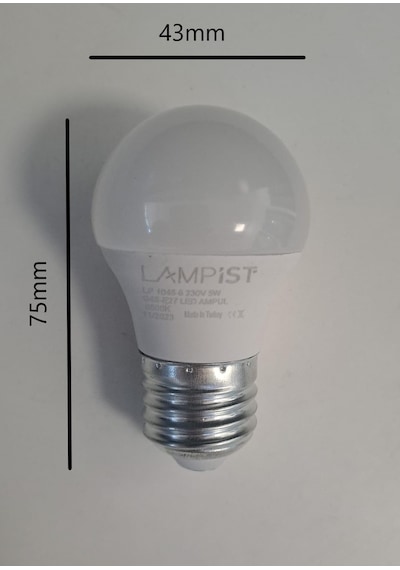 Lampist E27 Duy Top Led Ampul 5w 580 Lm Beyaz Işık 6500k G45