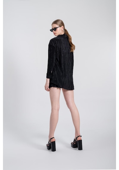 Holly Lolly Oversize Düğme Kapamalı Comfy Oversize Gömlek Siyah