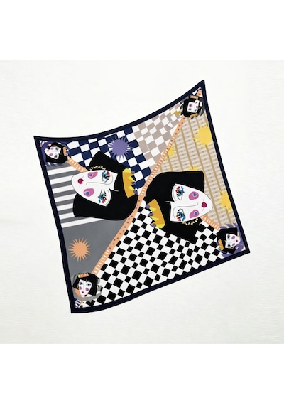 Tarzını Seç Lacivert Queen Fular / Bandana / Aksesuar 48x48 Cm