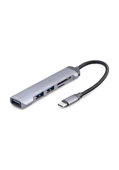Usb Hub Combo 5ın1 Usb Type-c Sd + Tf Card Gri Hdx7039