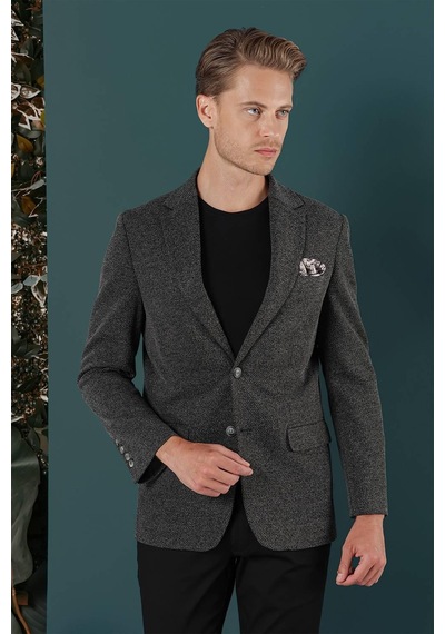 Efor C 653 Slim Fit Siyah Spor Ceket Siyah