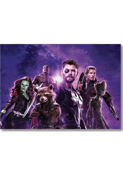 Cakasepetim Avengers Rakun, Thor, Groot Ahşap Mdf Tablo
