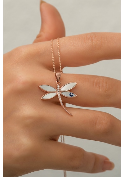 Papatya Silver 925 Ayar Rose Altın Kaplama Yusufçuk Gümüş Kolye