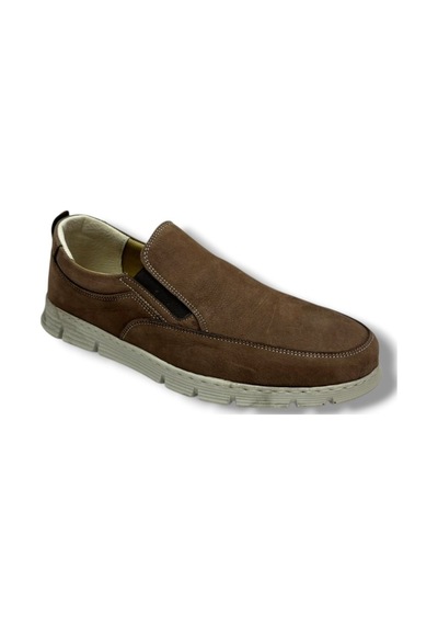 Master 1721-26 Hakiki Nubuk Deri Casual Lastikli Erkek Ayakkabı Vizon